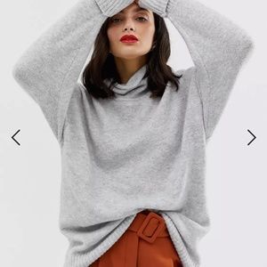 ASOS bouncy oversized grey turtleneck sweater